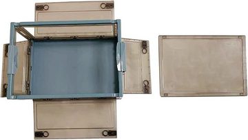 Nilpferd Aufbewahrungsbox faltbare und stapelbare Aufbewahrungsbox mit Deckel (1 St), Oben und an den 4 Seiten zu öffnen, mit Rädern, Griffen und Türen