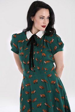 Hell Bunny A-Linien-Kleid Vixey Grün Vintage Retro Skater Dress