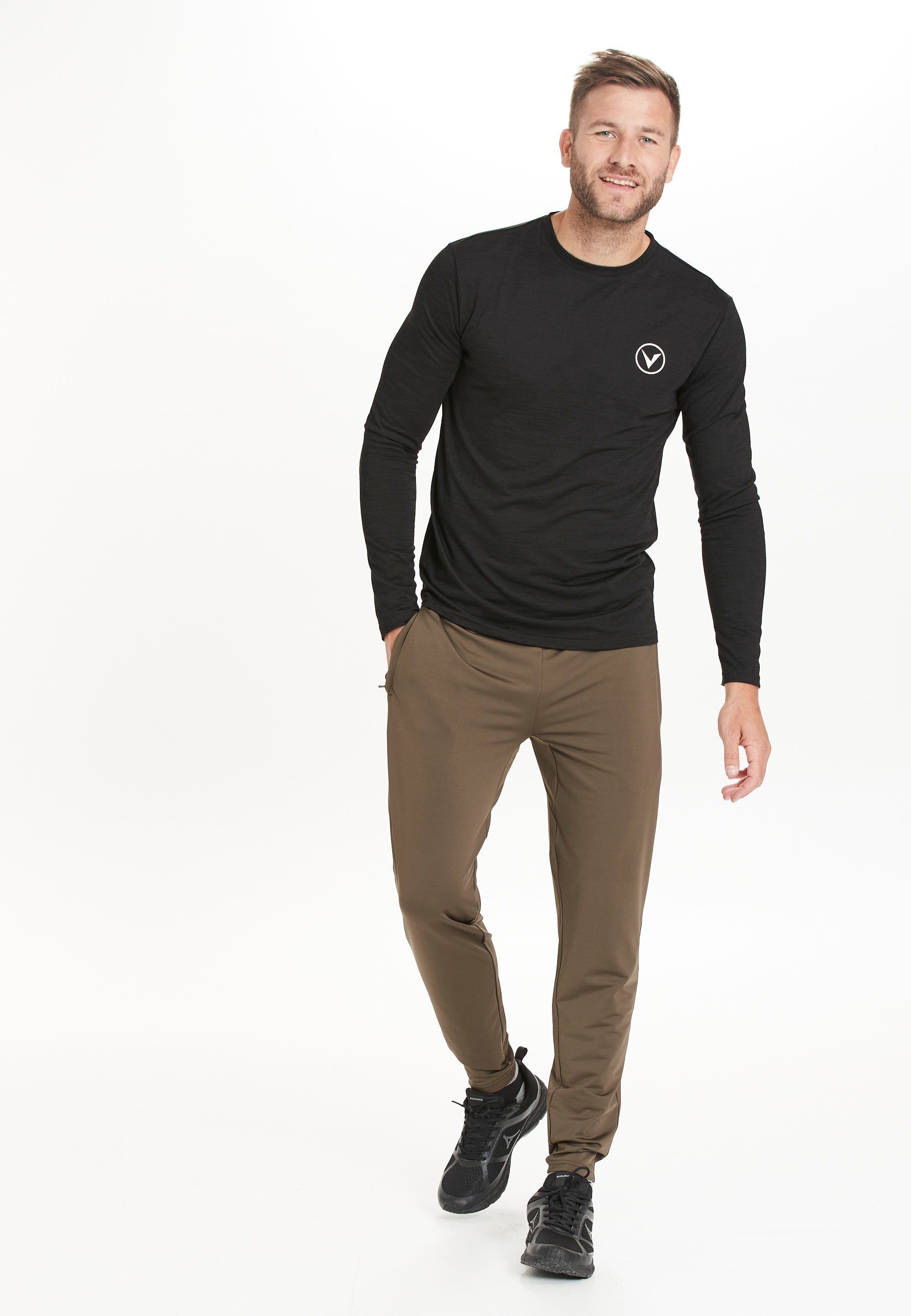 mit L/S Quick Virtus Langarmshirt (1-tlg) Dry-Technologie M schwarz-meliert innovativer JOKERS