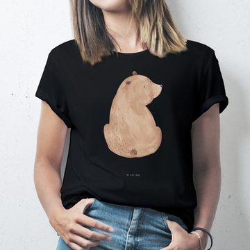 Mr. & Mrs. Panda T-Shirt Bär Schulterblick - Schwarz - Geschenk, Bären, Teddy, Bärenliebe, Wel (1-tlg)