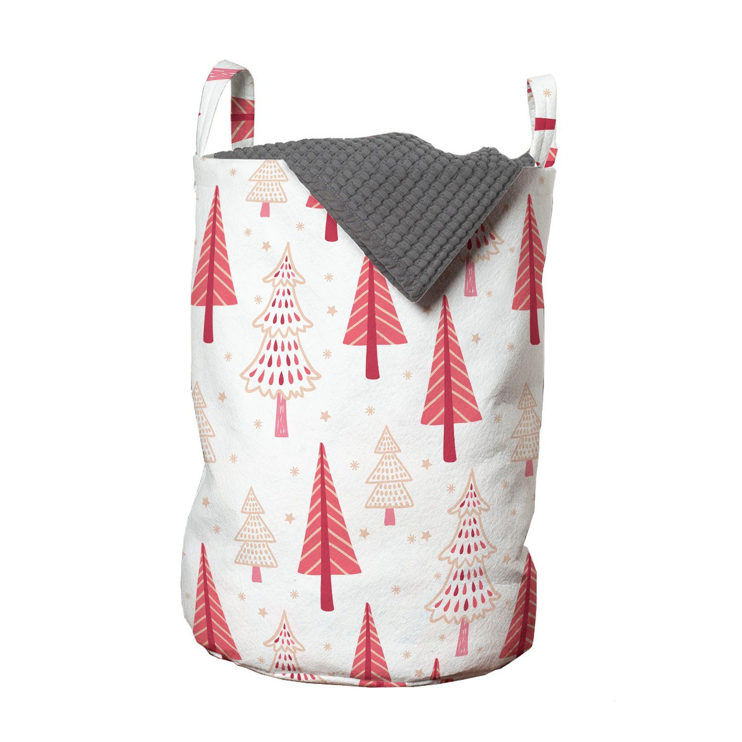 Abakuhaus Wäschesäckchen Wäschekorb mit Griffen Kordelzugverschluss für Waschsalons, Weihnachten Zierbäume Sterne