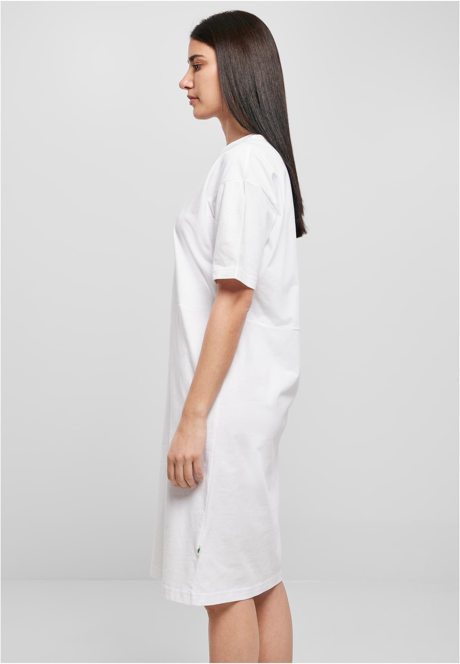 (1-tlg) Oversized Dress Organic Ladies URBAN Damen Jerseykleid CLASSICS Tee Slit white