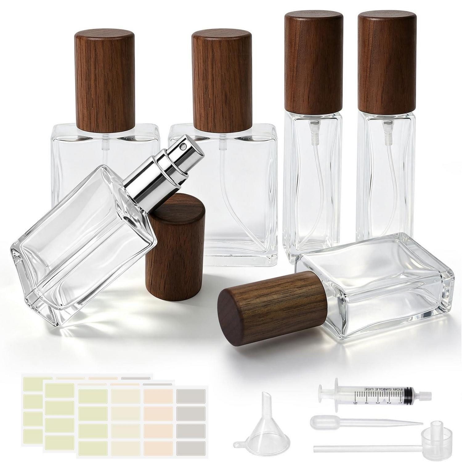 LuxusKollektion Duft-Set Zerstäuber Nachfüllbar Glas Set 6tlg 10/15ml