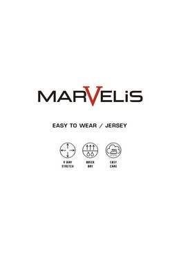 MARVELIS Businesshemd Easy To Wear Hemd - Modern Fit - Langarm - Muster - Blau/Rot 4-Wege-Stretch
