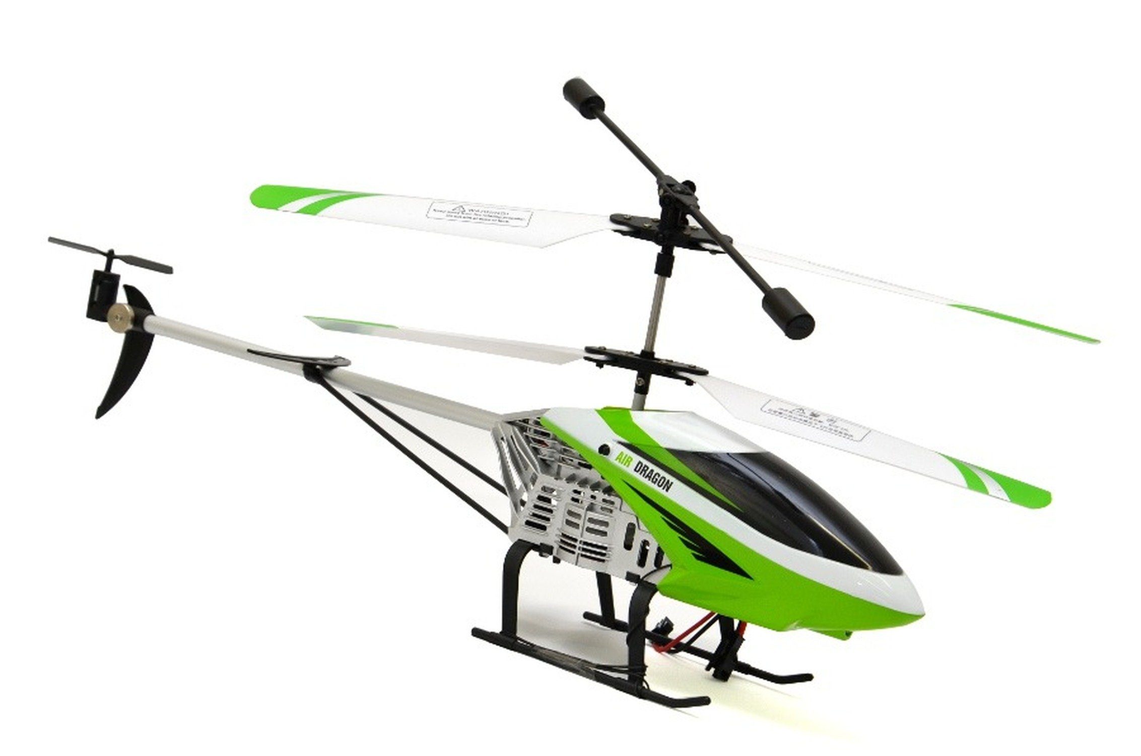 TPFLiving RC-Helikopter Air Dragon mit Fernbedienung und Flugstabilisierung  (Ferngesteuerter Hubschrauber mit Höhen und Rotorkontrolle, Spielzeug mit  Fernbedienung für Jugendliche ab 8 Jahren), 3 x Elektro Motoren - Akku: 1 x  Volt/1.1Ah - Farbe: grün