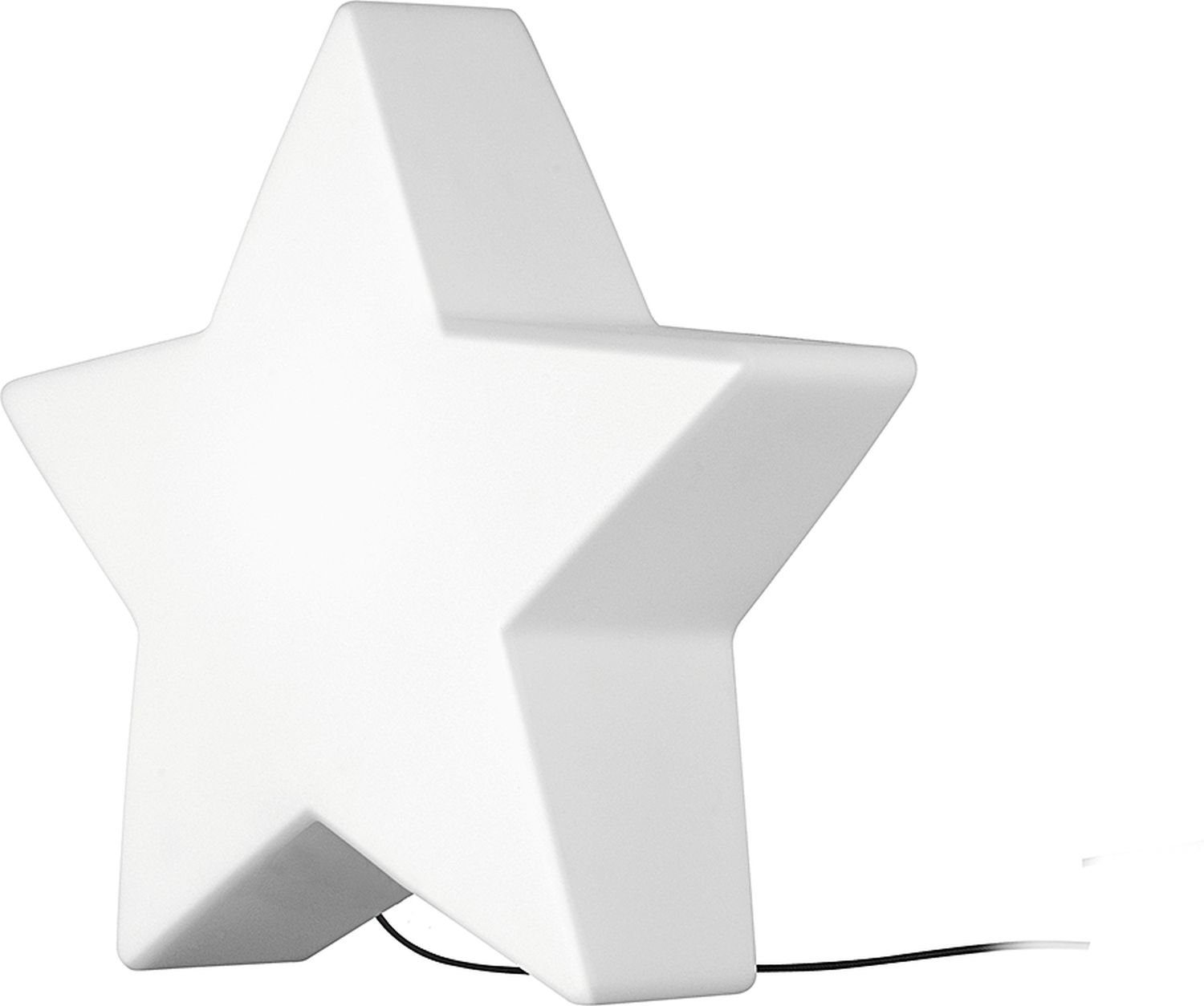 Modern Außen-Stehlampe Weiß E27 dekorativ Balkon IP44 Stern STAR, ohne Leuchtmittel, Licht-Erlebnisse Wegeleuchte
