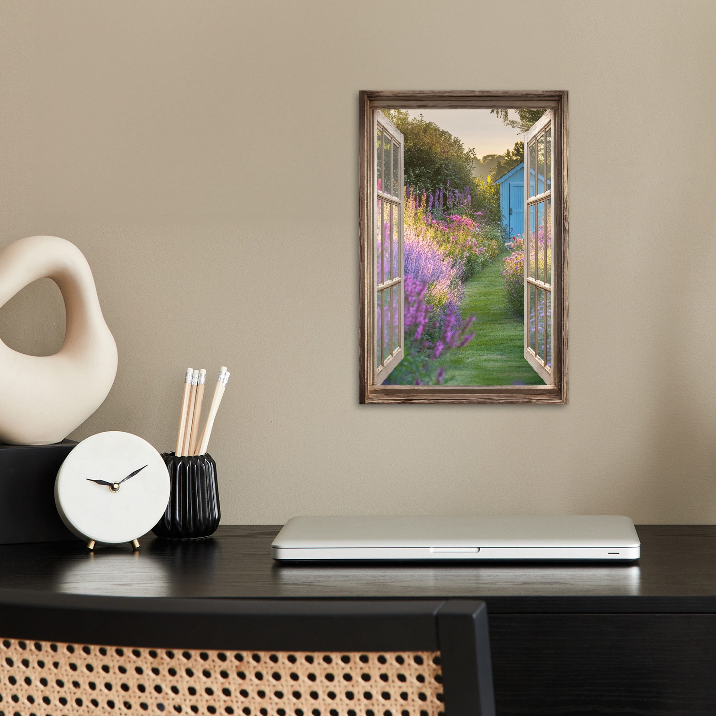 MuchoWow Poster Fensterblick - Blumen - günstig online kaufen