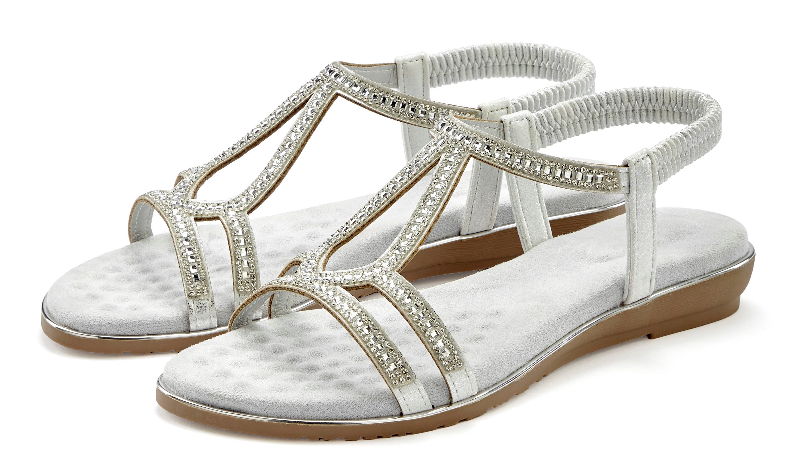 Vivance Sandalette, Sommerschuh, Sandale mit Glitzer Verzierungen und elast günstig online kaufen