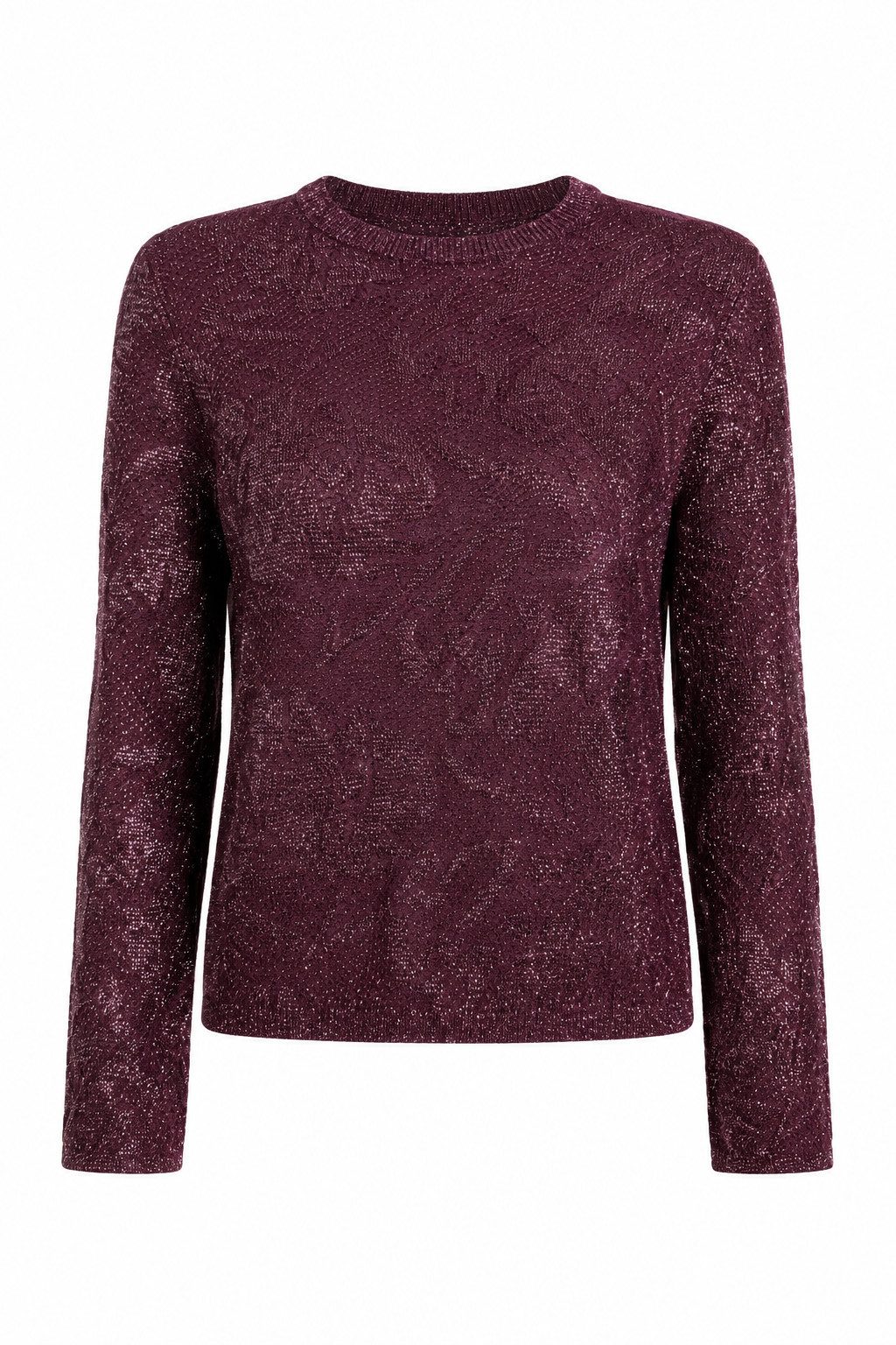 Liu Jo Ajourpullover MAGLIA M/L IN LAMÉ PUNTO PIZZO - Ajourpullover weinrot