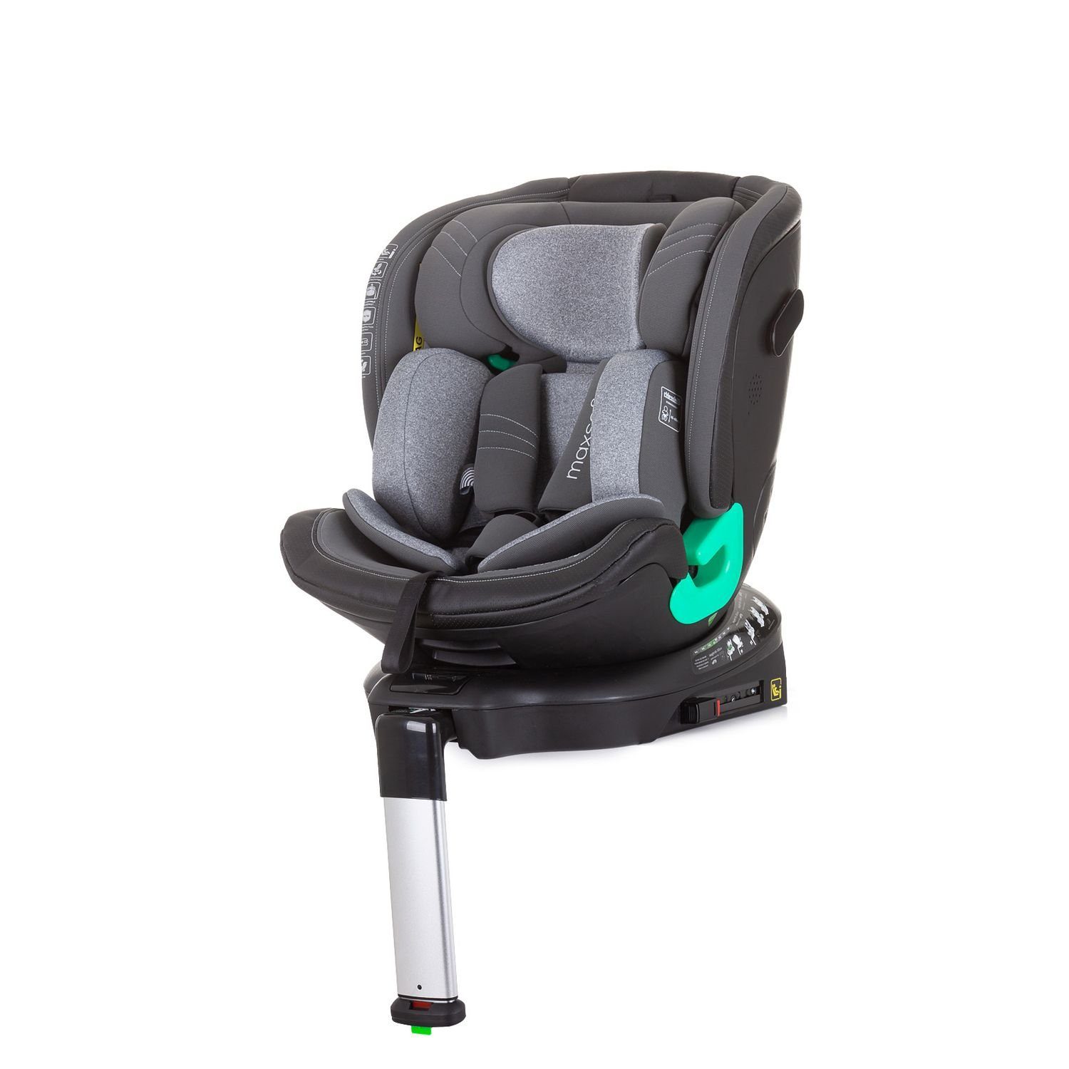 Kindersitz Safe, i-Size 360° cm) bis: grau 150 - drehbar Autokindersitz Isofix Max Chipolino kg, 36 Stützbein (40