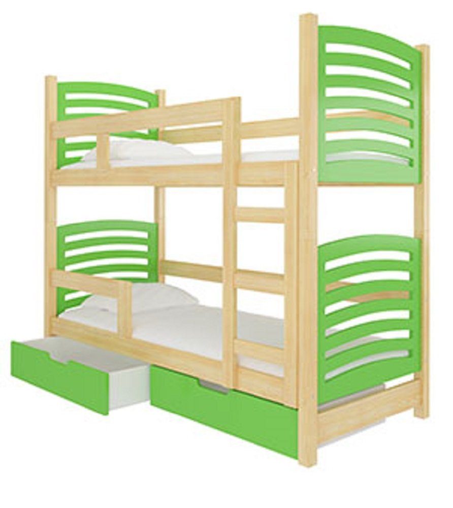 Kiefer Feldmann-Wohnen wählbar Schlafgelegenheiten) mit Natur 2 / Absetzungen: OSUNA grün (Etagenbett Farbe Hochbett