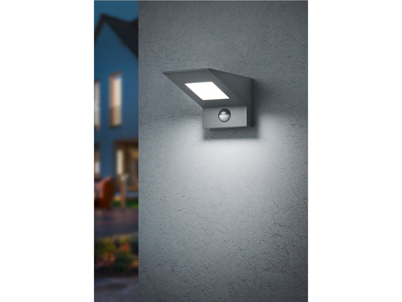 10cm fest 54, 2er-Set Außen-Wandleuchte, für LED Warmweiß, Hauswand, IP integriert, Fassadenbeleuchtung LED Höhe Anthrazit, meineWunschleuchte