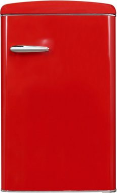 exquisit Kühlschrank RKS120-V-H-160F rot, 89,5 cm hoch, 55 cm breit, 122 L Volumen