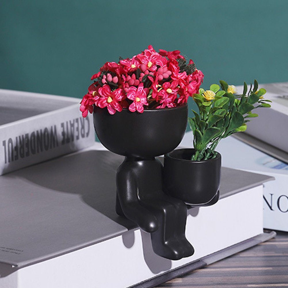 Mini Wohnzimmer, HAMÖWO Dekovase Keramik Büro Blumenvasen,Vase,für Schwarz Küche,Zuhause,