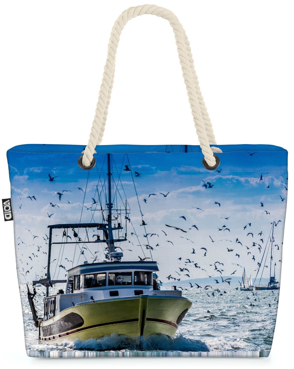 VOID Strandtasche (1-tlg), Fischerboot Trawler Beach Bag trawler boot fischfang mittelmeer meer hochsee
