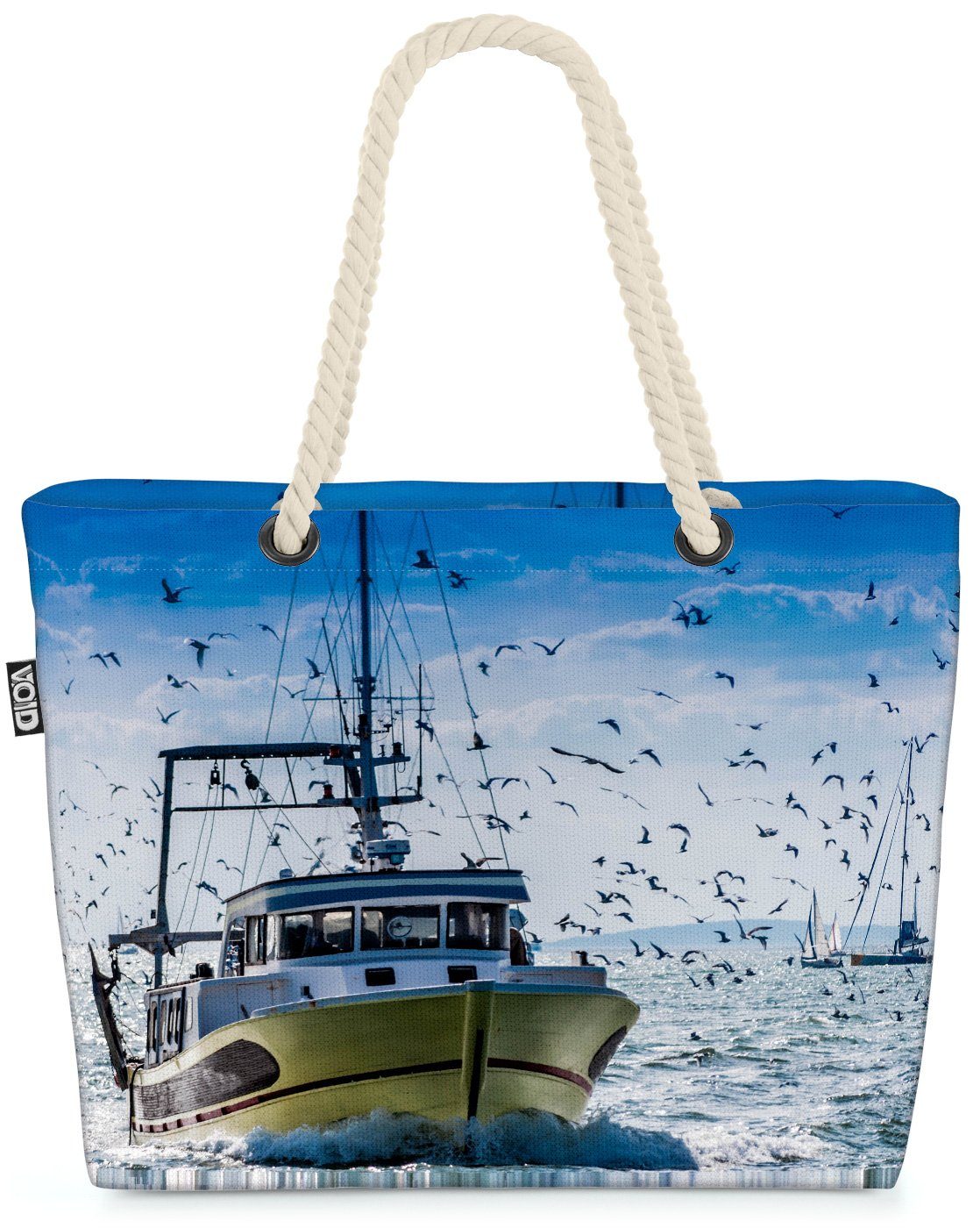 VOID Strandtasche (1-tlg), Fischerboot Trawler Beach Bag trawler boot fischfang mittelmeer meer