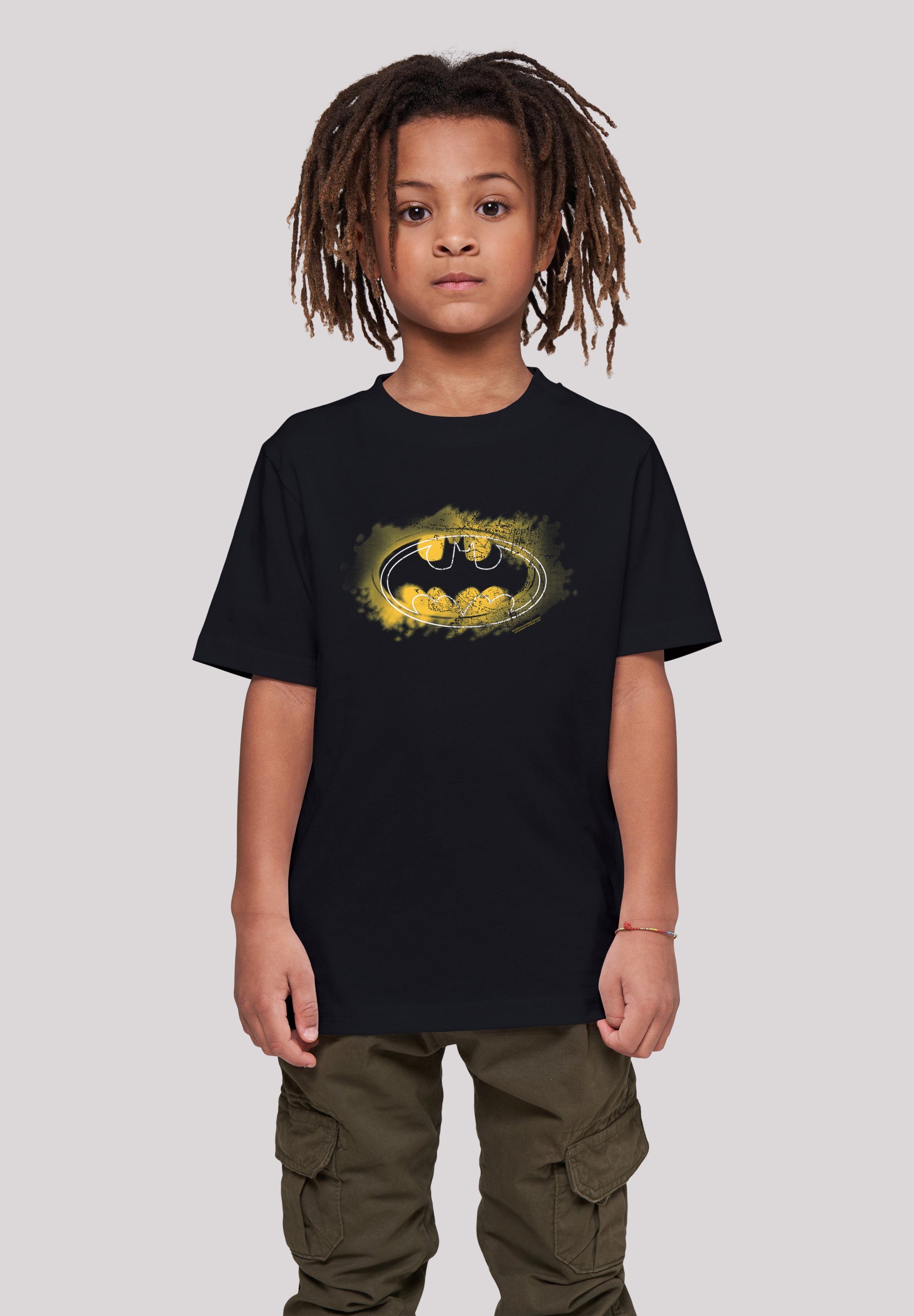 F4NT4STIC T-Shirt DC Comics Batman Spray Logo Unisex Kinder,Premium Merch,Jungen,Mädchen,Bedruckt