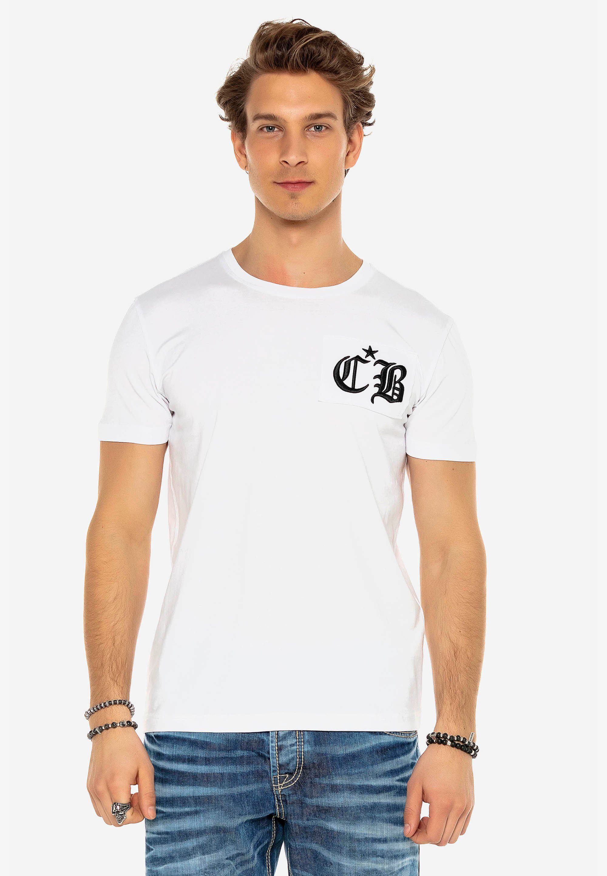 Cipo & Baxx Rundhals T-Shirt mit modernem