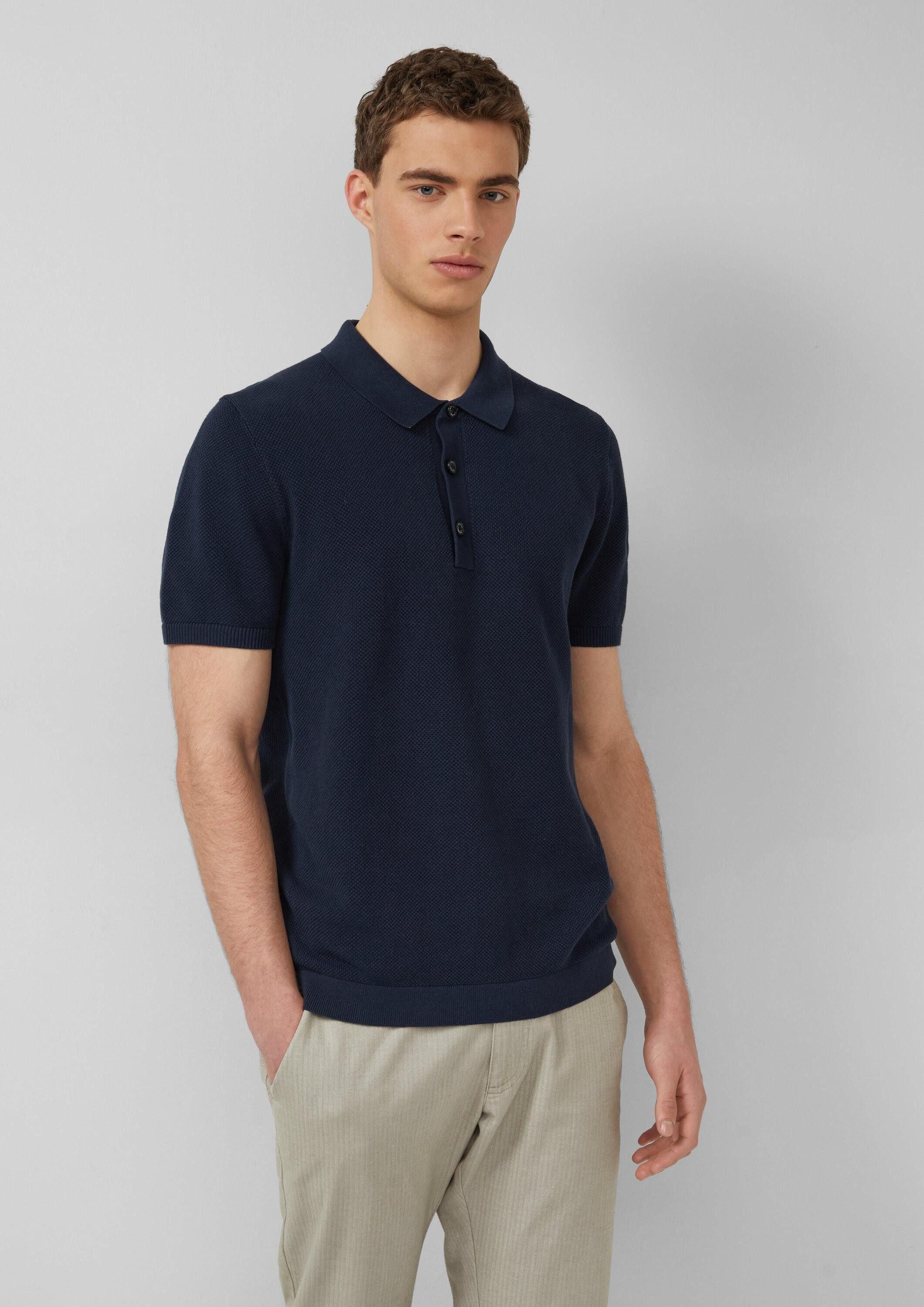 s.Oliver Kurzarmpullover Strickpullover Strukturiertes Strick-Poloshirt