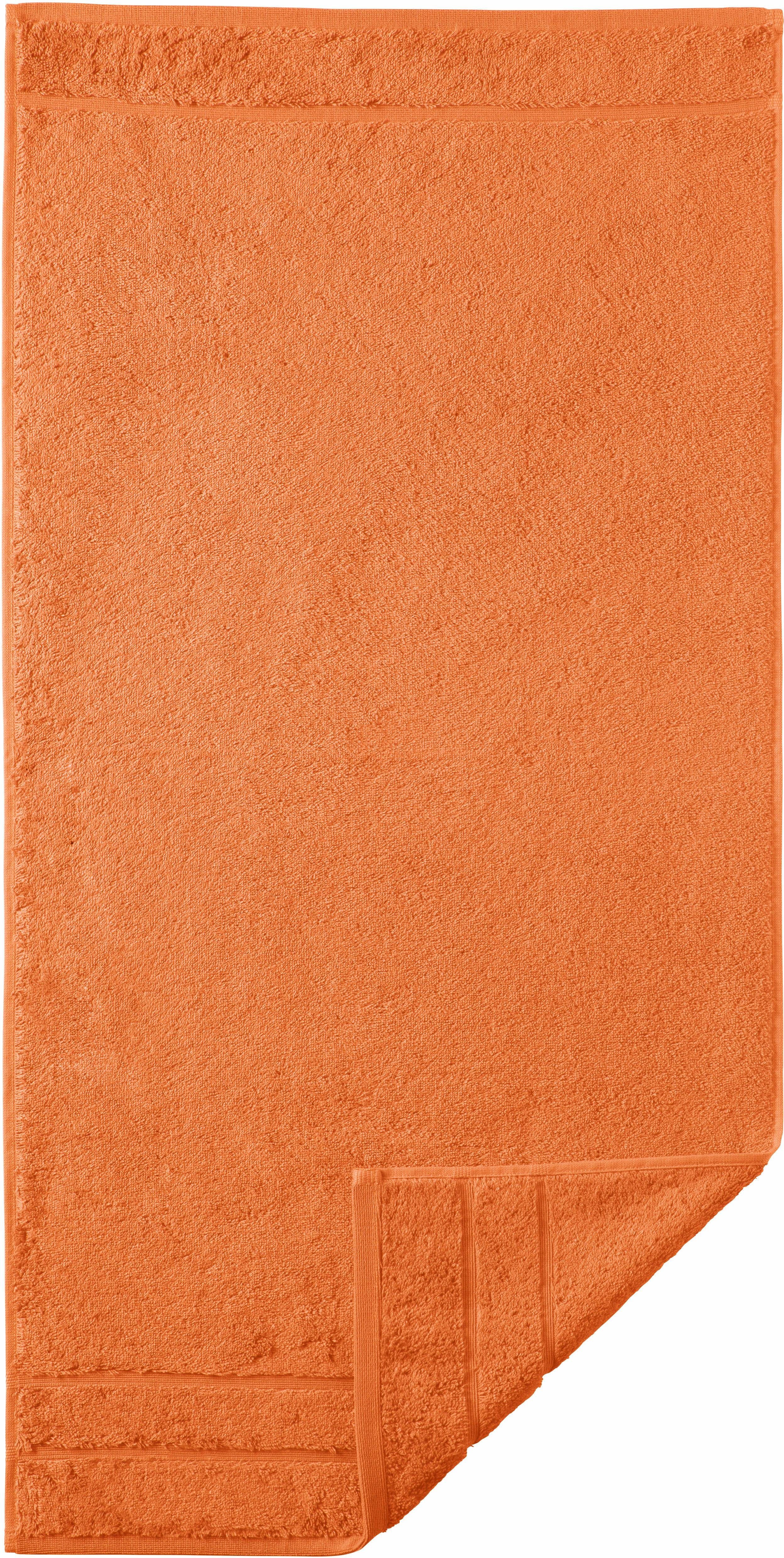Egeria Handtücher Prestige, Walkfrottee (1-St), Uni Programm mit Streifenbordüre, SUPIMA Baumwolle orange