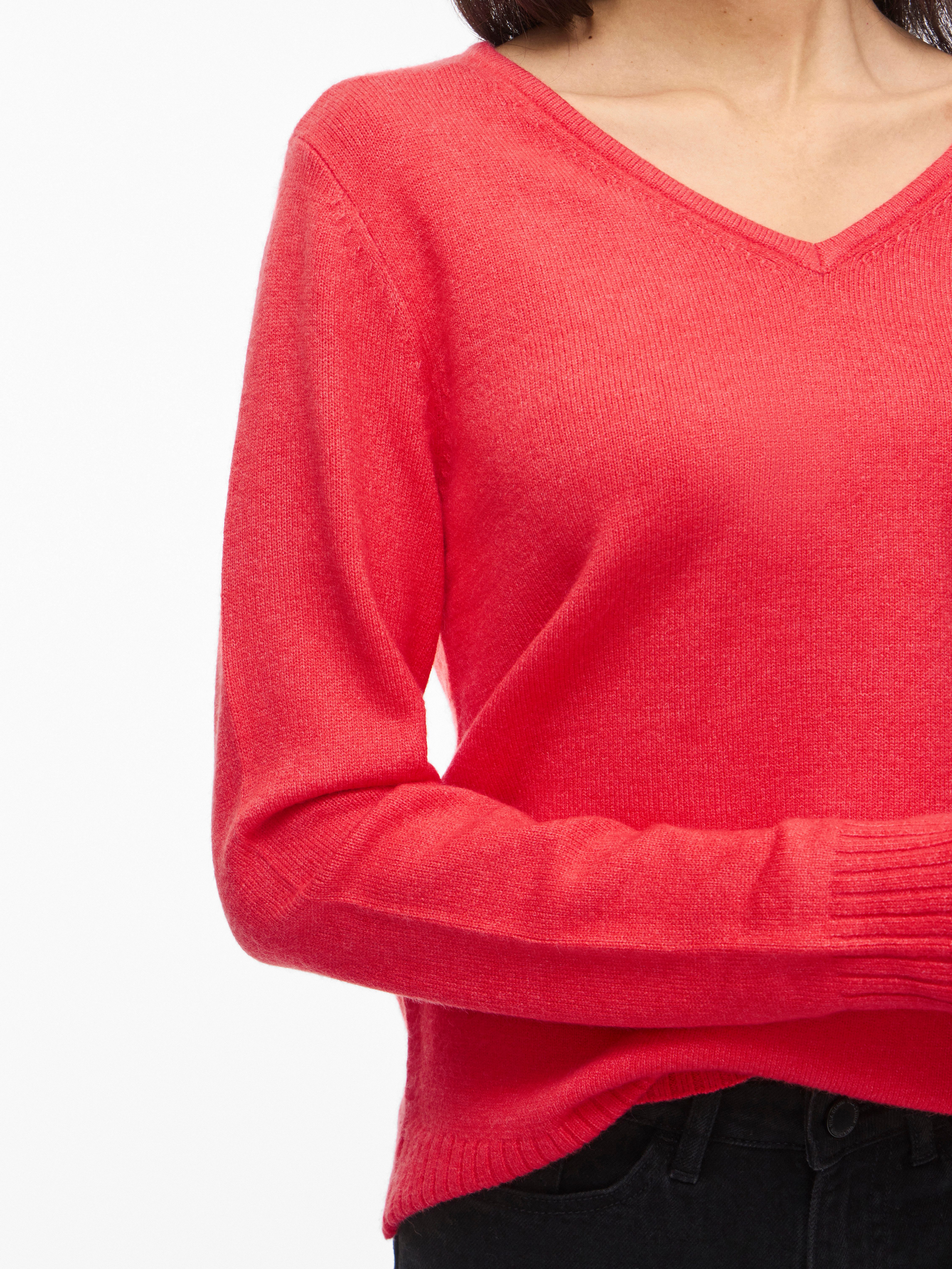 Vila V-Ausschnitt-Pullover VIRIL V-NECK L/S KNIT TOP - NOOS Materialmix, regular fit