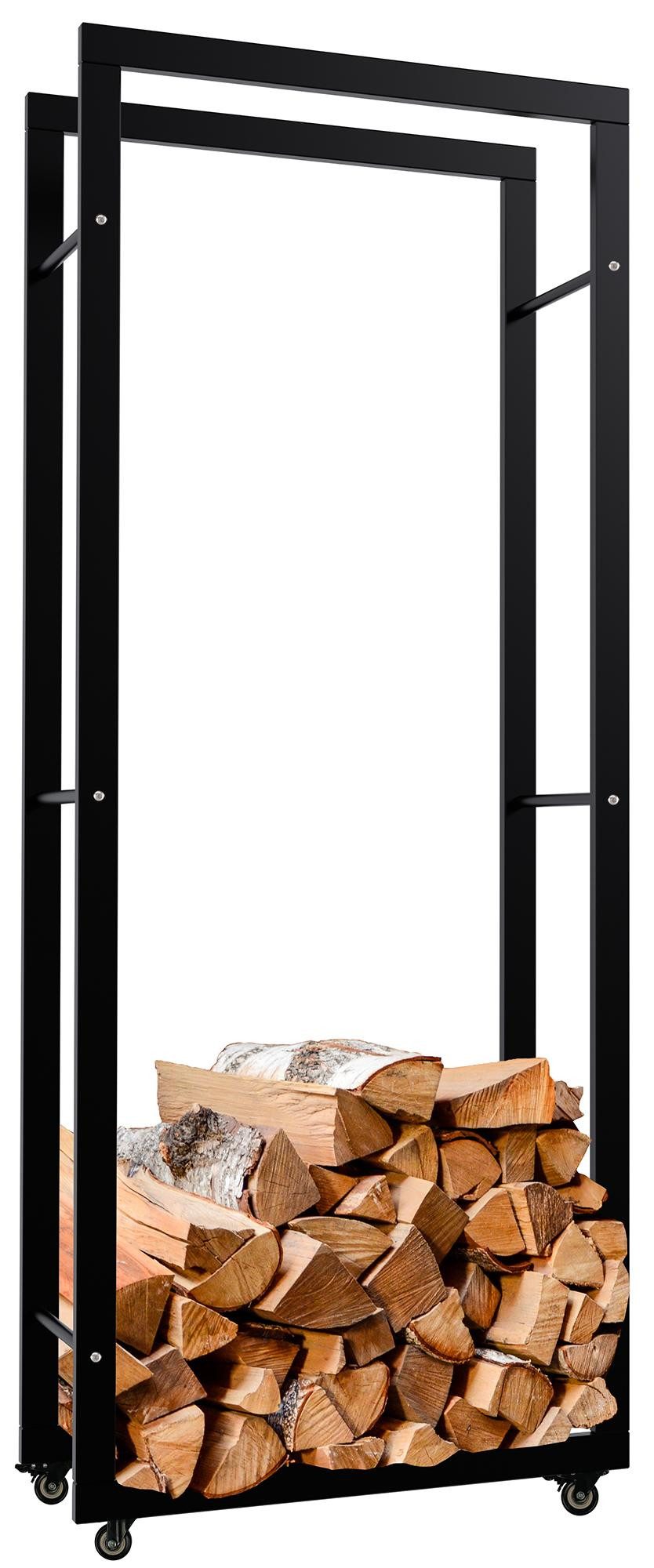 TPFLiving Kaminholzregal Turea, BxTxH:60x25x150 cm, (Vier gummierte Hartbod günstig online kaufen