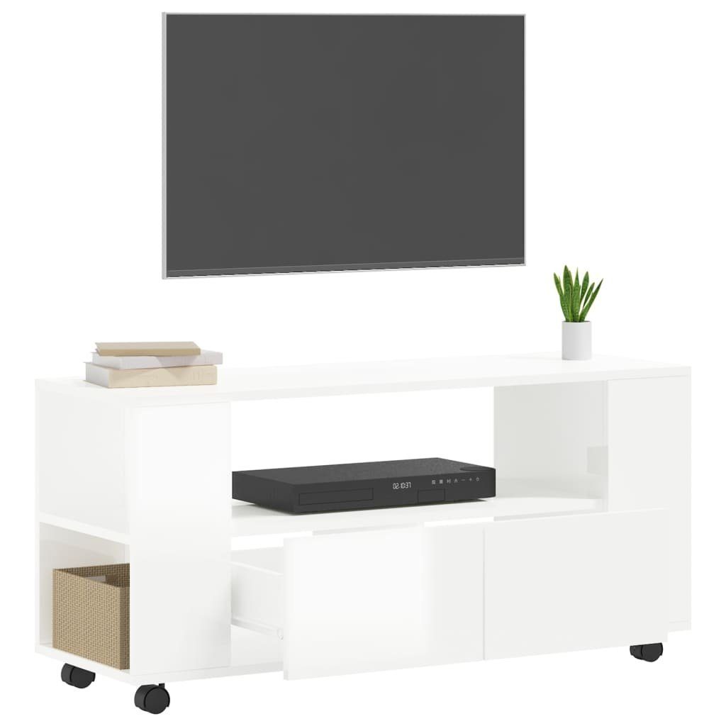 furnicato TV-Schrank Hochglanz-Weiß 102x34,5x43 cm Holzwerkstoff