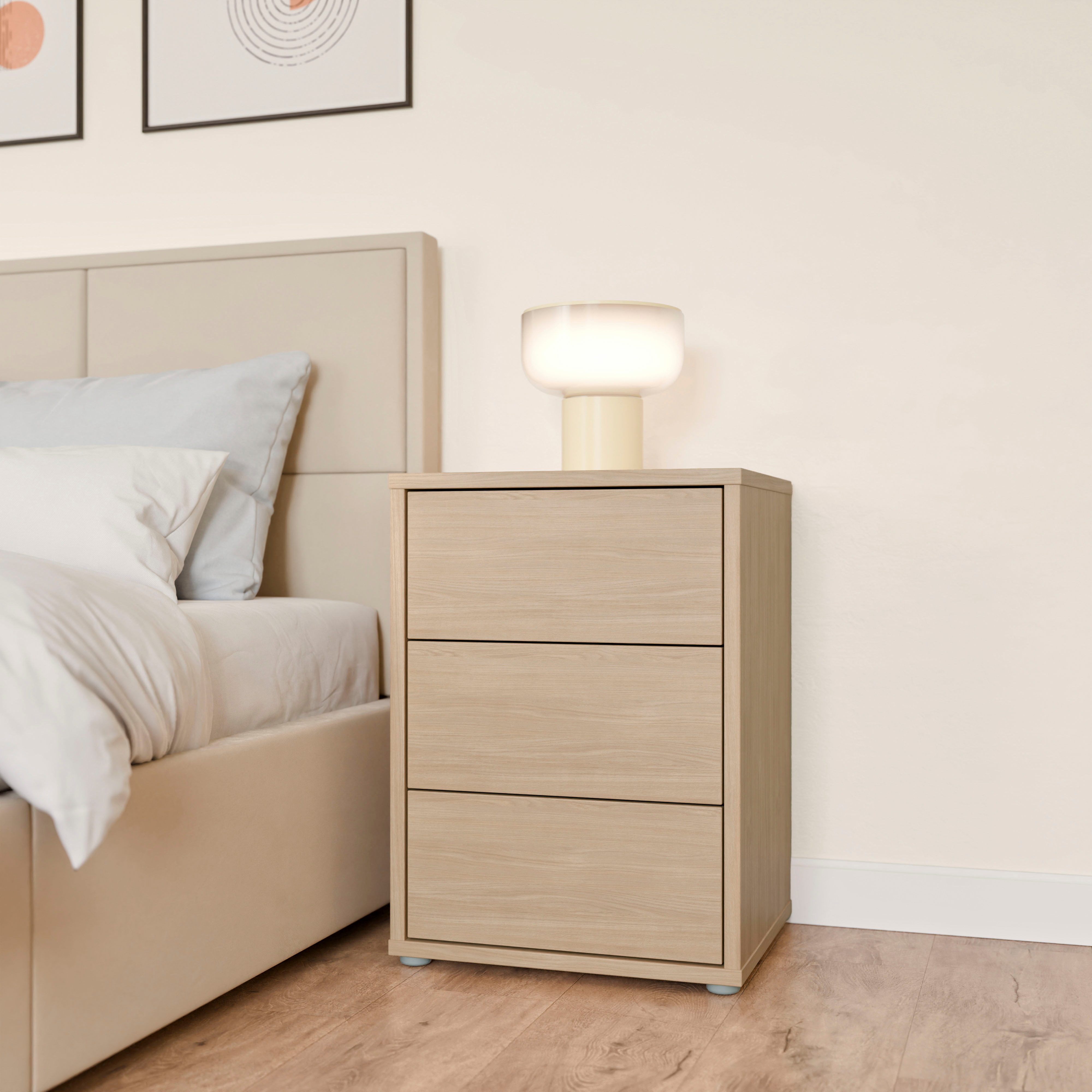 FORTE Nachtkommode Alice Springs, Schubkästen mit Vollauszug, Push to Open