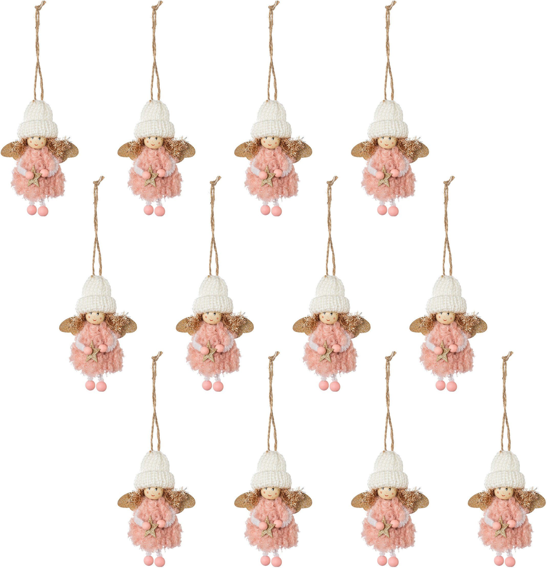 Creativ deco Baumbehang Weihnachtsdeko, Christbaumschmuck (12 St), mit Wollmütze