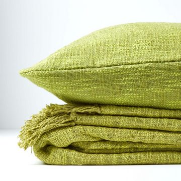 Plaid Überwurf Nirvana, 100% Baumwolle, grün, 150 x 200 cm, Homescapes