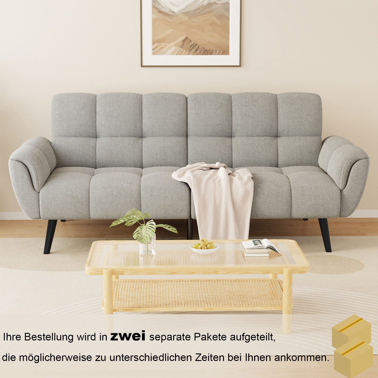 Jiexi 3-Sitzer Sofa Mit Schlaffunktion Klappsofa günstig online kaufen