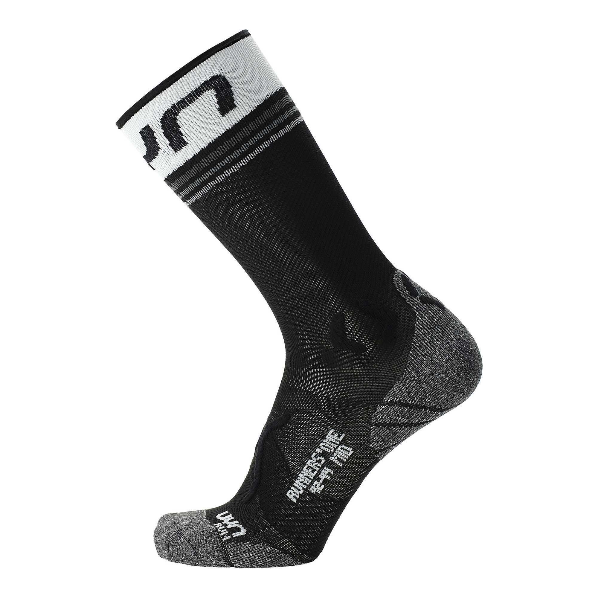 Mid Sportsocken Herren Crew Socken - - UYN One Socks, Black Running White