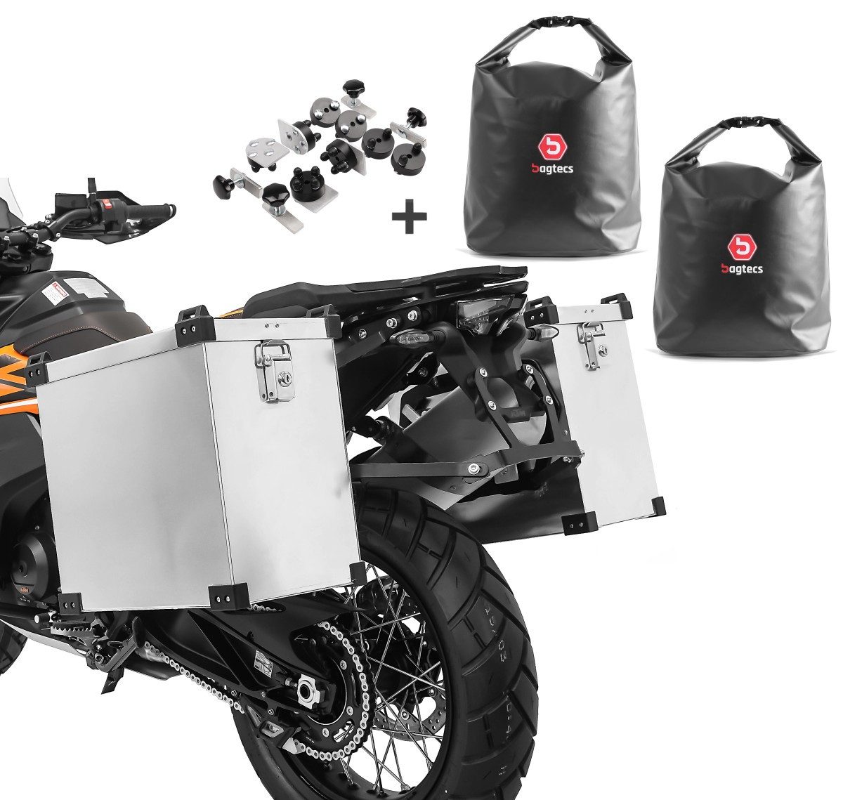Bagtecs Чемоданыset Set Motorrad Alukoffer # Namib 2x35l + Drybag Innentaschen + Anbaukit