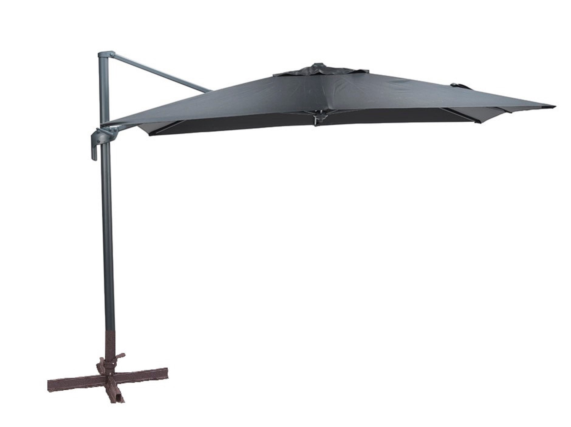Garden Impressions Ampelschirm Hawaii Mono schwarz 270 x 270 cm Sonnenschirm Balkonschirm, LxB: 270,00x270,00 cm, inkl. Plattenständer, kippbar / Drehbar / inkl. Kreuzfußständer