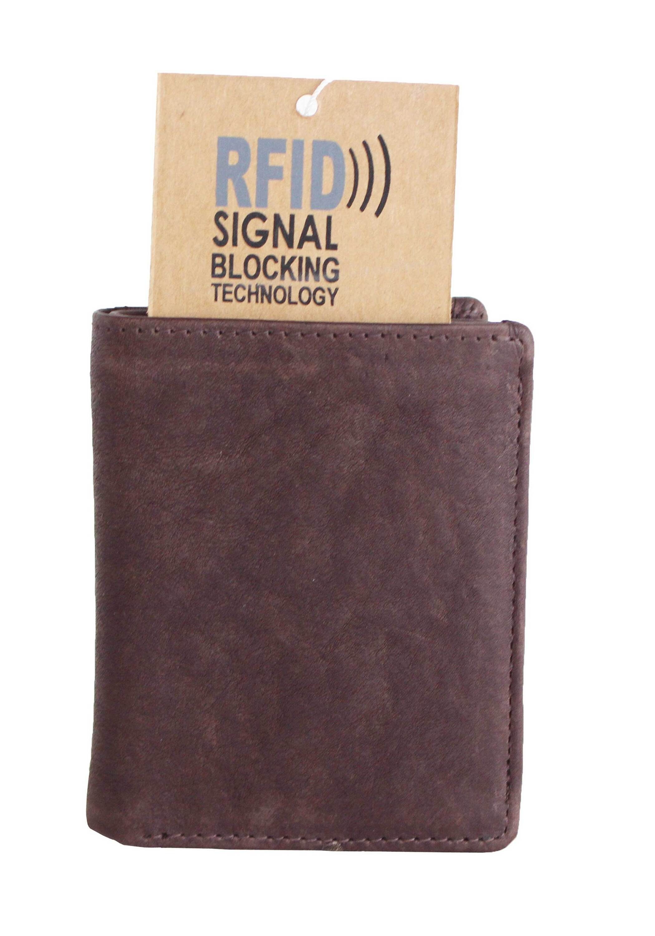 Margelisch Mini Schutz Barcelona und Geldbörse fairer aus brown Produktion 1, RFID mit