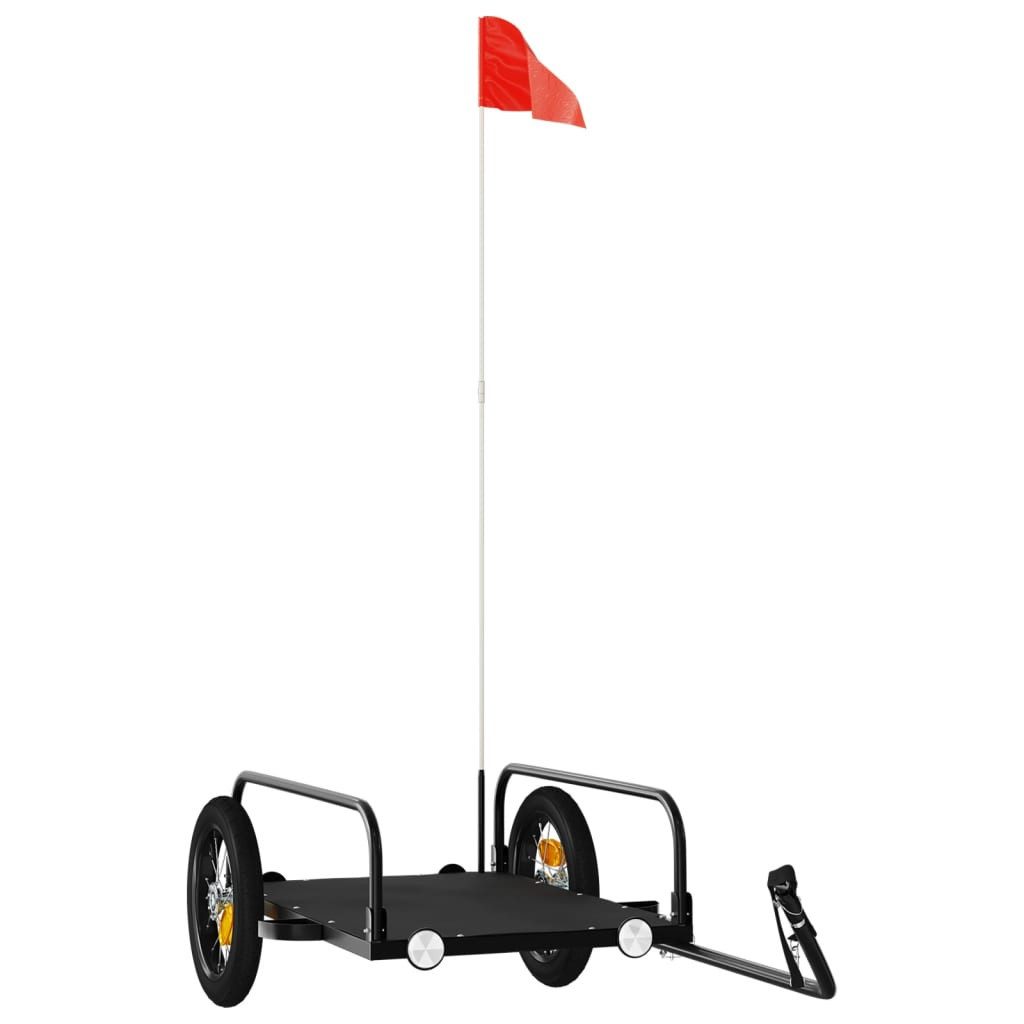 vidaXL Fahrradlastenanhänger Fahrradanhänger Schwarz 122x53x31 cm Eisen