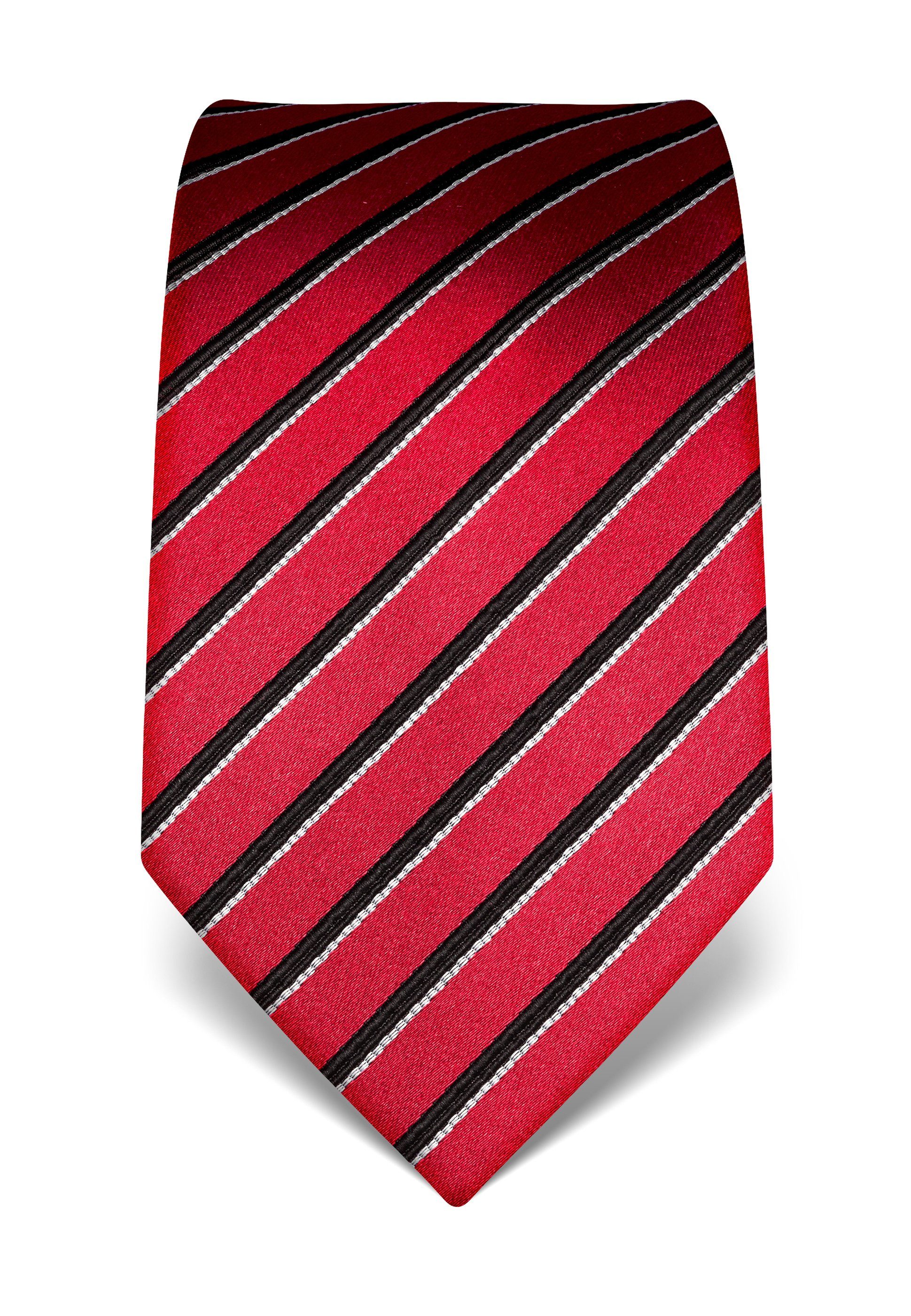 Vincenzo Boretti Krawatte gestreift rot | Breite Krawatten
