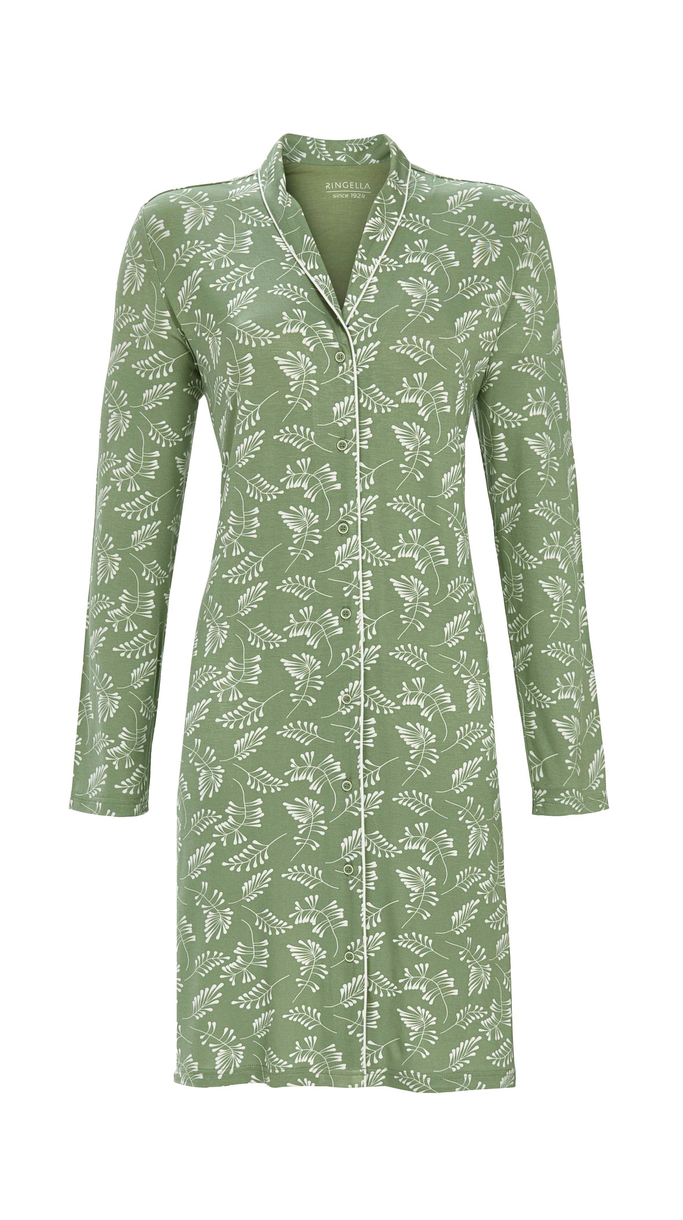 Ringella Nachthemd durchgeknöpft mit Schalrevers mit Alloverdruck günstig online kaufen
