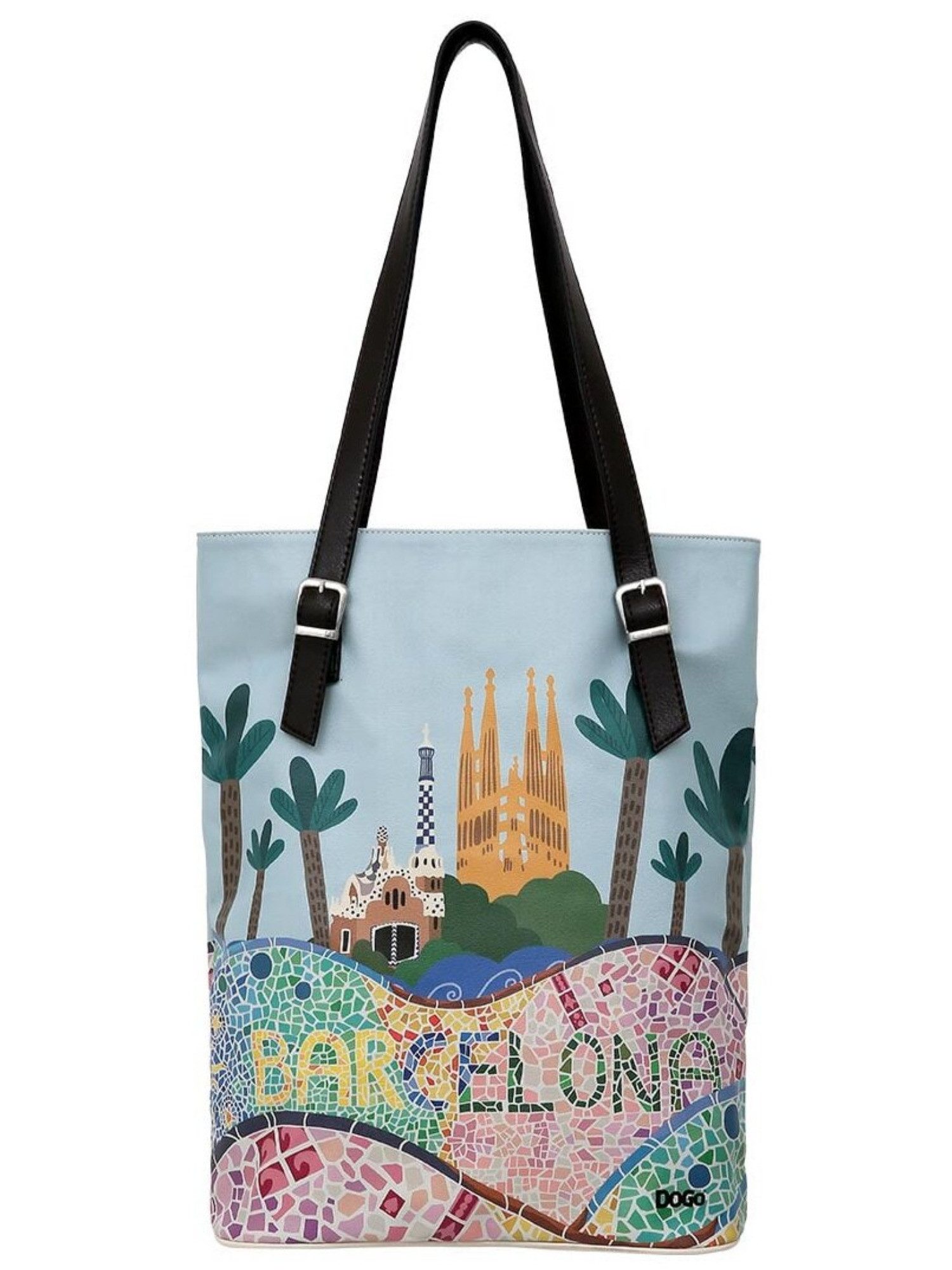 Umhängetasche Tall Bag Damen Schultertasche The Mosaics Of Barcelona Damen