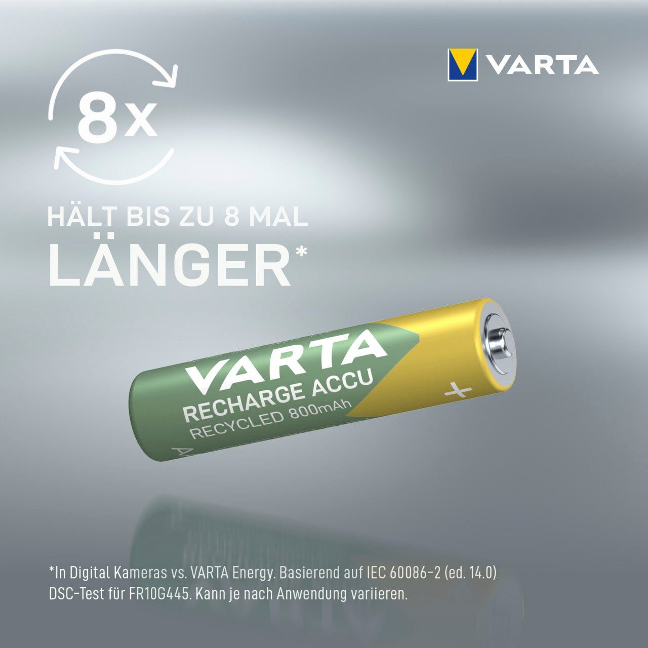 VARTA wiederauflaudbare V, St), Micro VARTA (1,2 Akku Accu 800 Recharge Recycled 4 wiederaufladbar mAh Akkus