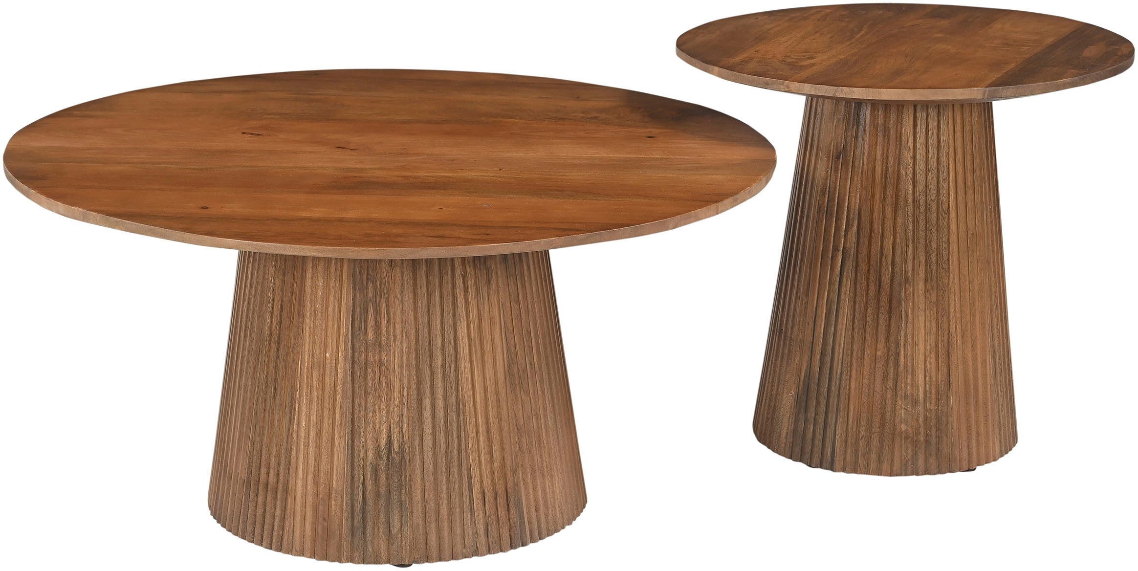 SIT Couchtisch MANGO NATURAL, mit Sockelfuß im Lamellendesign
