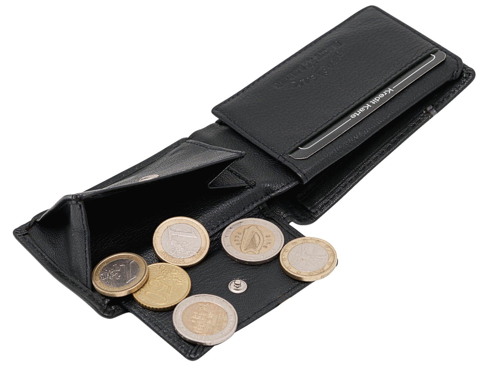 J.Jones Mini aus Nappaleder, mit und RFID Geldbörse handlich klein Schutz