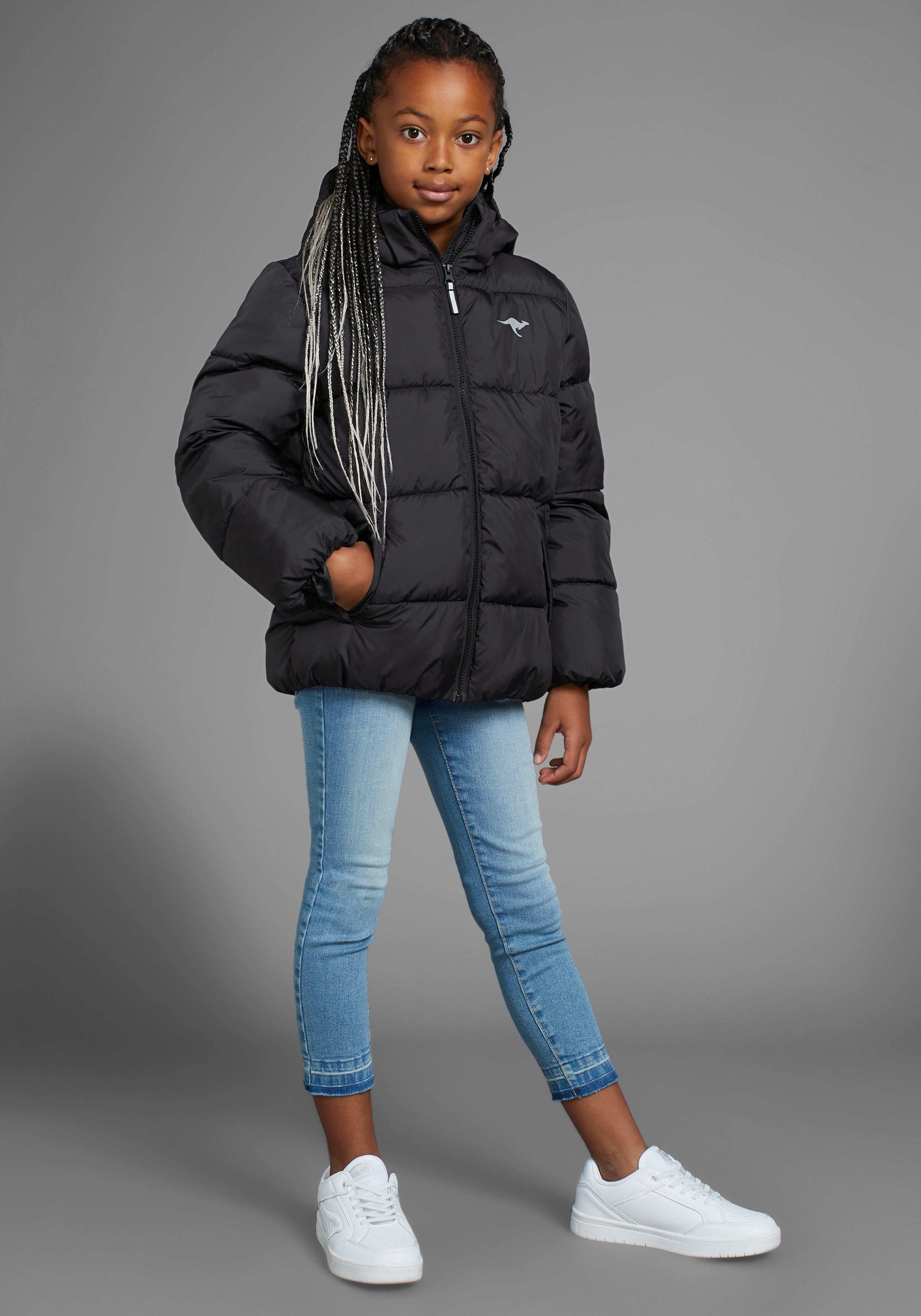KangaROOS Winterjacke Outdoor Steppjacke für Mädchen Steppjacke mit reflektierenden Details