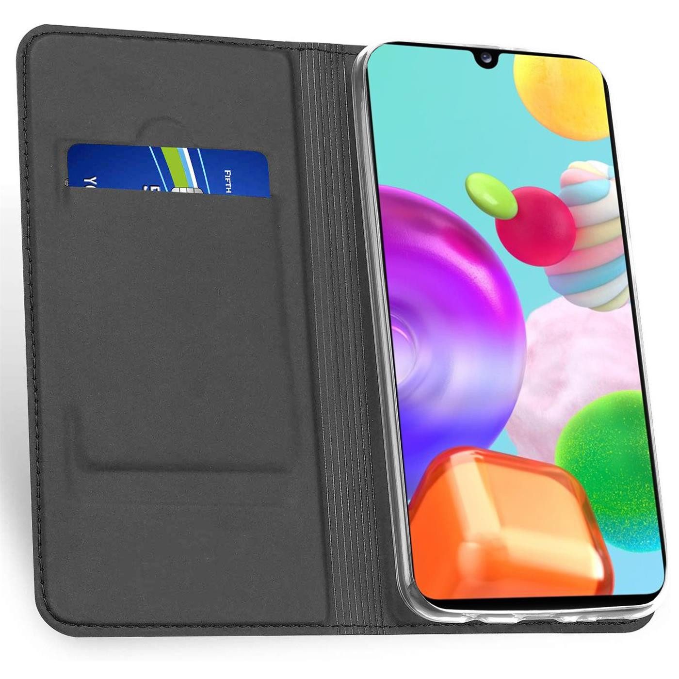 CoolGadget Handyhülle Klapptasche Wallet Kartenfach für Samsung Galaxy A41 6,1 Zoll, Ultra Slim Flip Case Hülle Klapphülle Cover Schutzhülle – Bild 4 von 5