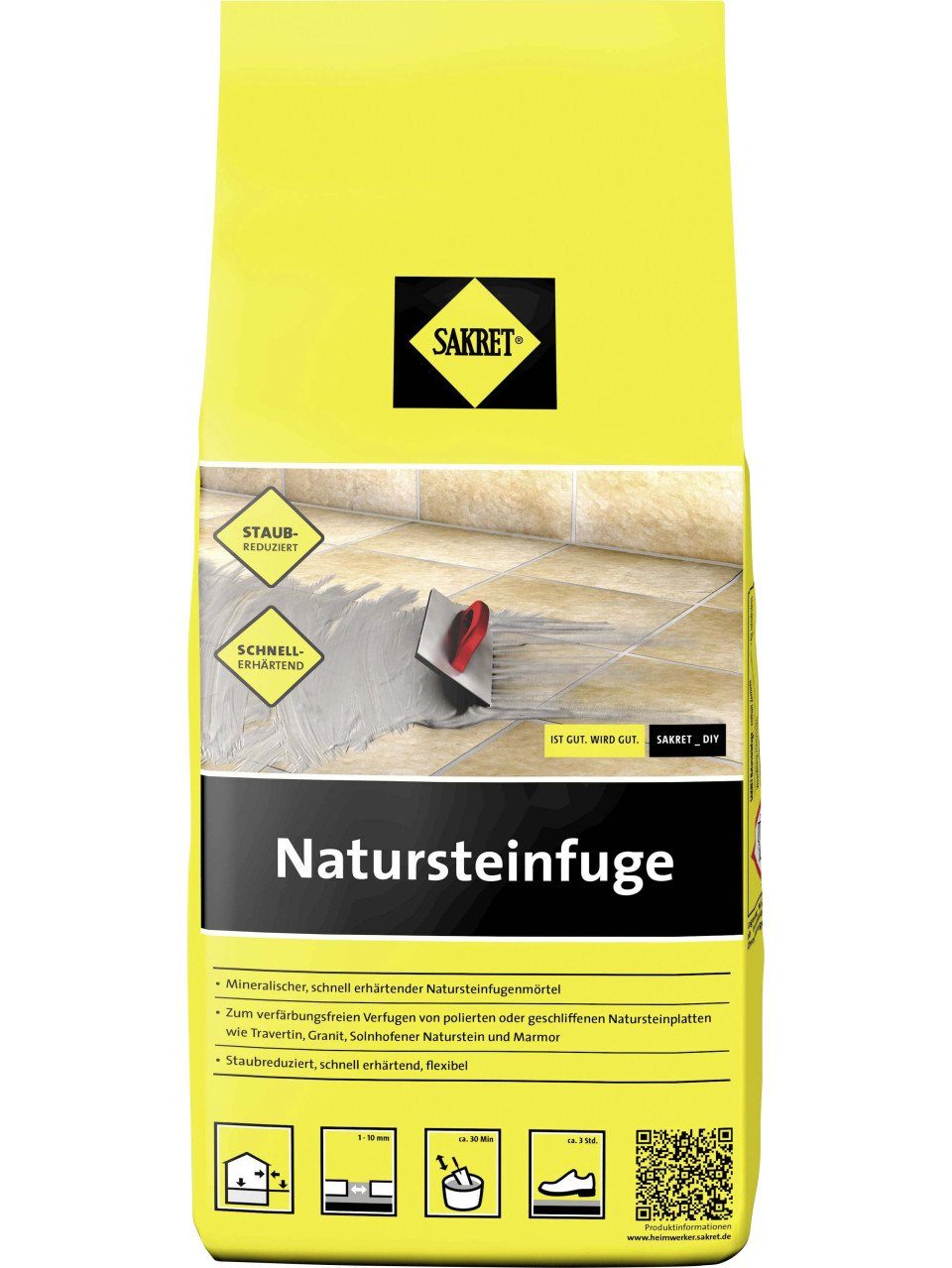 Sakret Fugenmörtel SAKRET Natursteinfuge 1 - 10 mm dunkelgrau 5 kg