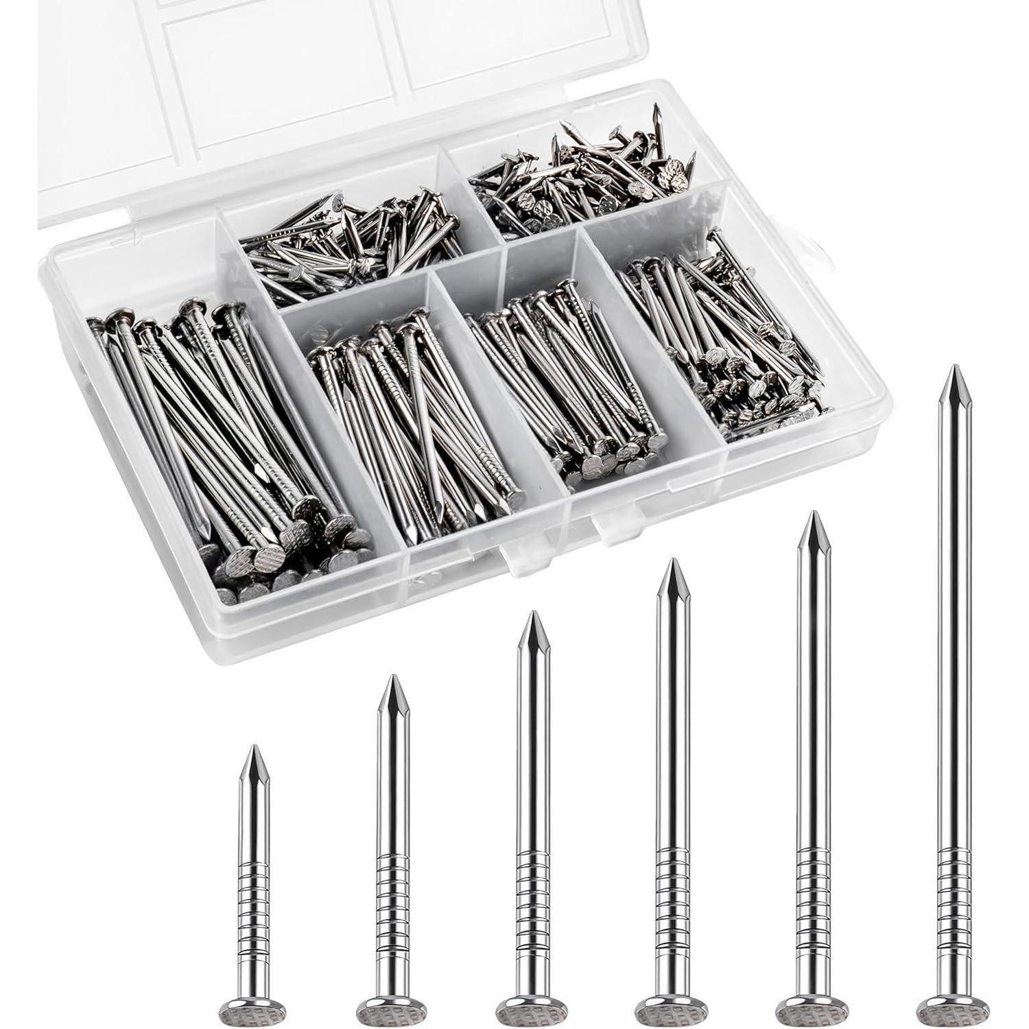 LuxusKollektion Stahlnagel Nagelset Edelstahl 304 480tlg. 6 Größen