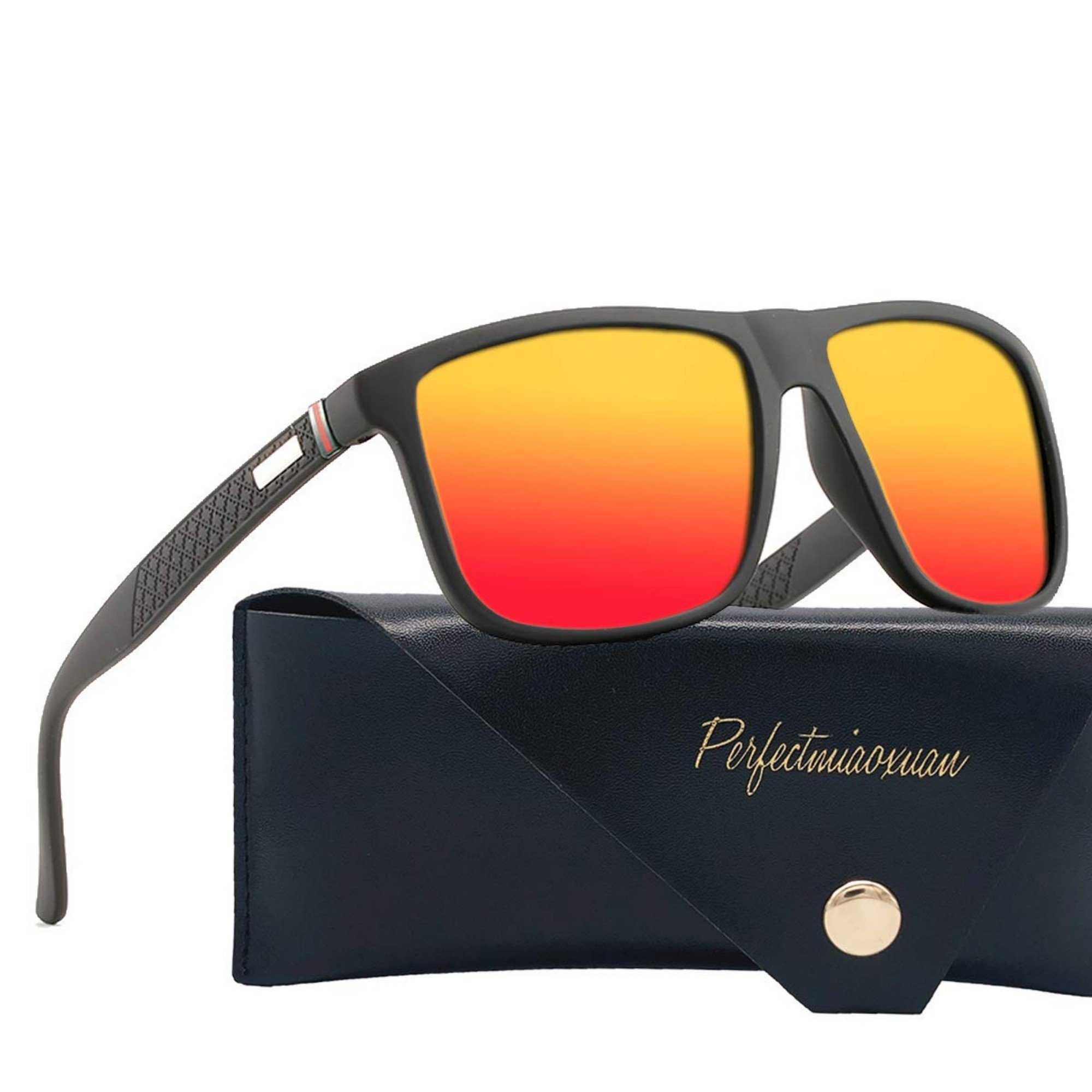 Fliegerbrille Vintage gerahmte (Premium Damen farbige Unisex Herren Piloten Eisschwarz UV400 Schutz Tisoutec Sonnenbrille mit -Pilotenbrille-Polarisiert Sonnenbrille Gläser Fahrerbrille) Metallrahmen Schwarz Schwarz Tee Sonnenbrillen