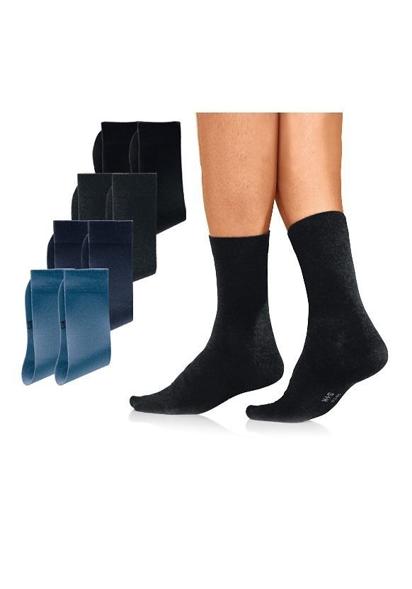 (8-Paar) hohem blau Baumwollanteil Basicsocken mit schwarz, anthrazit, H.I.S