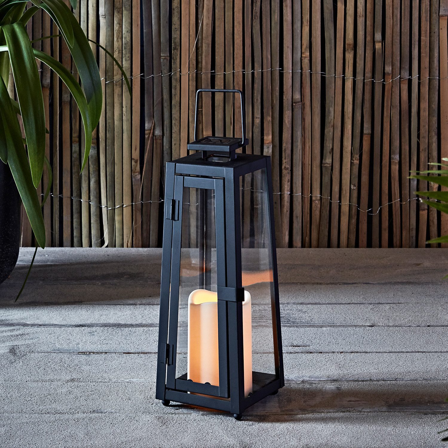 Lights4fun LED Laterne Porto Solar Gartenlaterne