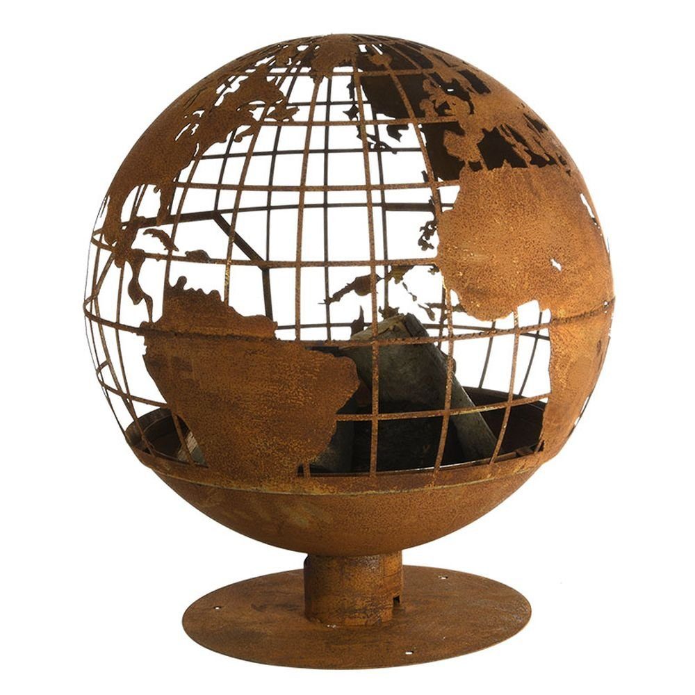 Weltkugel, Gartendekoration, Standfuß attraktive Rivanto (1-St), Feuerball Feuerkorb, mit Globus